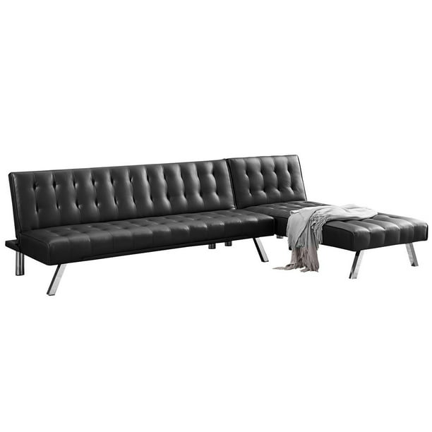 4 Seat Sectional Sofa Bed L Shape, L Shaped Faux Leather Sofa Bed
