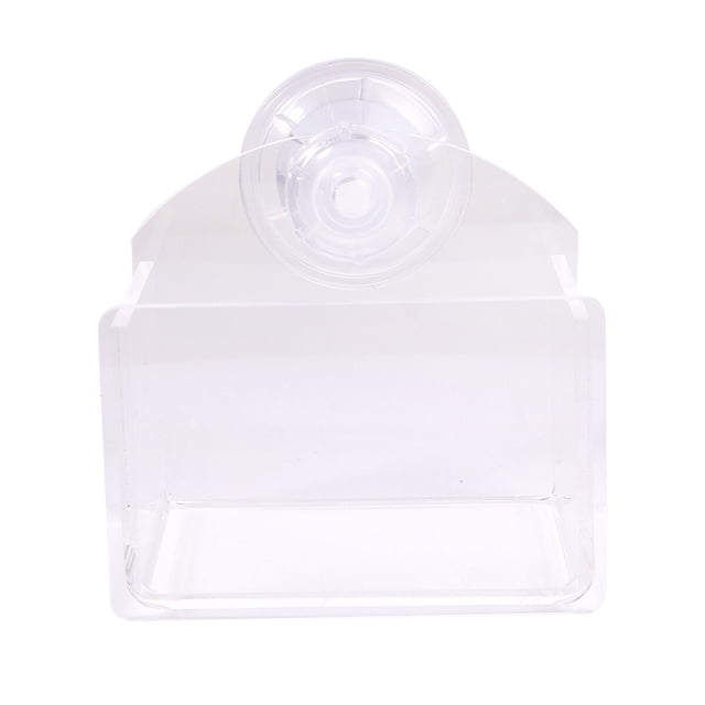 BRIGHTFUFU Alimentador de reptiles con ventosa, recipiente para agua y comida, cuenco, suministros de alimentación para tortuga lagarto (translúcido)