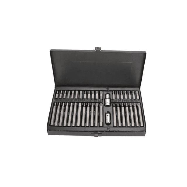 Kit Puntas Bristol Torx Hexagonales Con Adaptador 40 Piezas negro gris