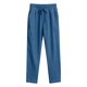 thumbnail image 4 of Ceisia Men's Solid Color Cotton Linen Casual Pants Loose Straight Leg Drawstring Trousers for Summer Blue M Gifts, 4 of 4