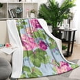 thumbnail image 2 of Vintage Floral Gift Blanket: Romantic Watercolor Pink Rose Peony Throw Blanket - Chic, Retro & Modern Throw Blanket for Room, Couch Decor - Soft, Lightweight, Warm & Cozy 50x60in for Women, 2 of 5