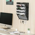 thumbnail image 5 of EasyPAG Wall Mount File Organizer with Key Hooks 5 Pocket Vertical Mesh Hanging Wall File Holder Magzine Paper Folders Rack for Office and Home,Black, 5 of 5