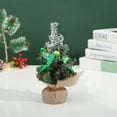 thumbnail image 3 of Mini  Tree Christmas Decoration 8*2in Tabletop Ornament Plastic Durabl Natural Lifelike Christmas Tree, 3 of 11