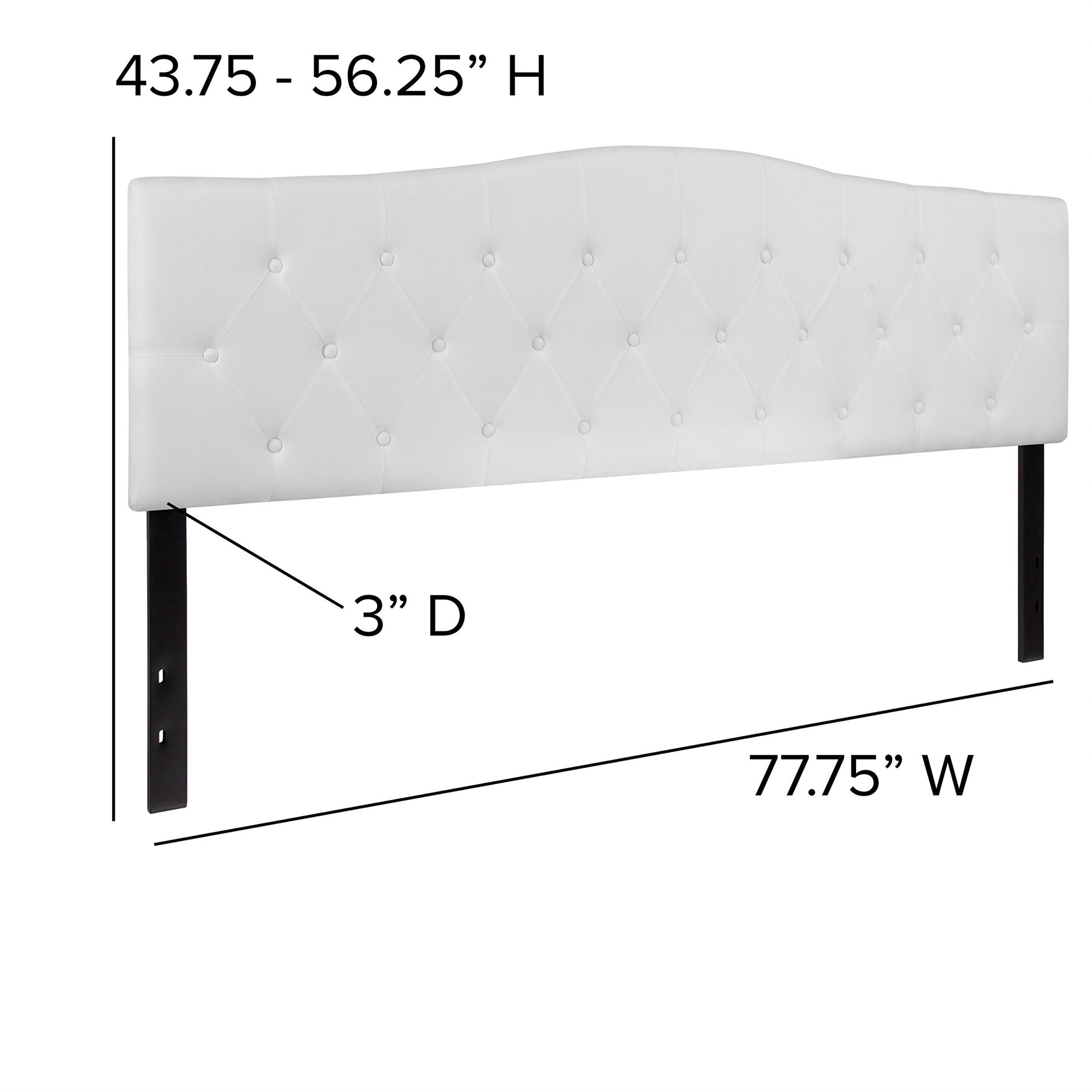 Pemberly Row Contemporary Tufted King Panel Headboard in White