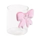 thumbnail image 3 of Vaso de cristal, transparente, redondo, elegante, con decoración de lazo, para agua helada, bebidas, leche, bebidas frías o calientes, batidos., 3 of 9