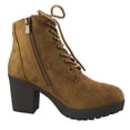 thumbnail image 2 of Womens Casual Lug Sole Chunky Heel Ankle Combat Boot, 2 of 2