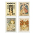 thumbnail image 2 of PixonSign Set of 4 Vintage Adhesive Canvas Posters, Framed Wall Art Leyendecker Advertisement Newspaper Covers Classic Historic American Prints, Ancient Civilization Wall Décor - 12"x16" White, 2 of 5