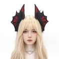thumbnail image 7 of Hsqqdc Resin Black Red Dark Gothic Bat Wing Headband with Demon Fin Accents for Halloween, 1 Piece, 7 of 7