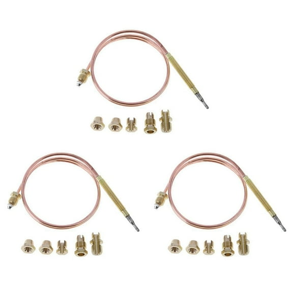 3pcs 60cm Gas Stove Thermocouple Heater Part Burner Universal Fireplace Replace Adaptors Digital Temperature Controller