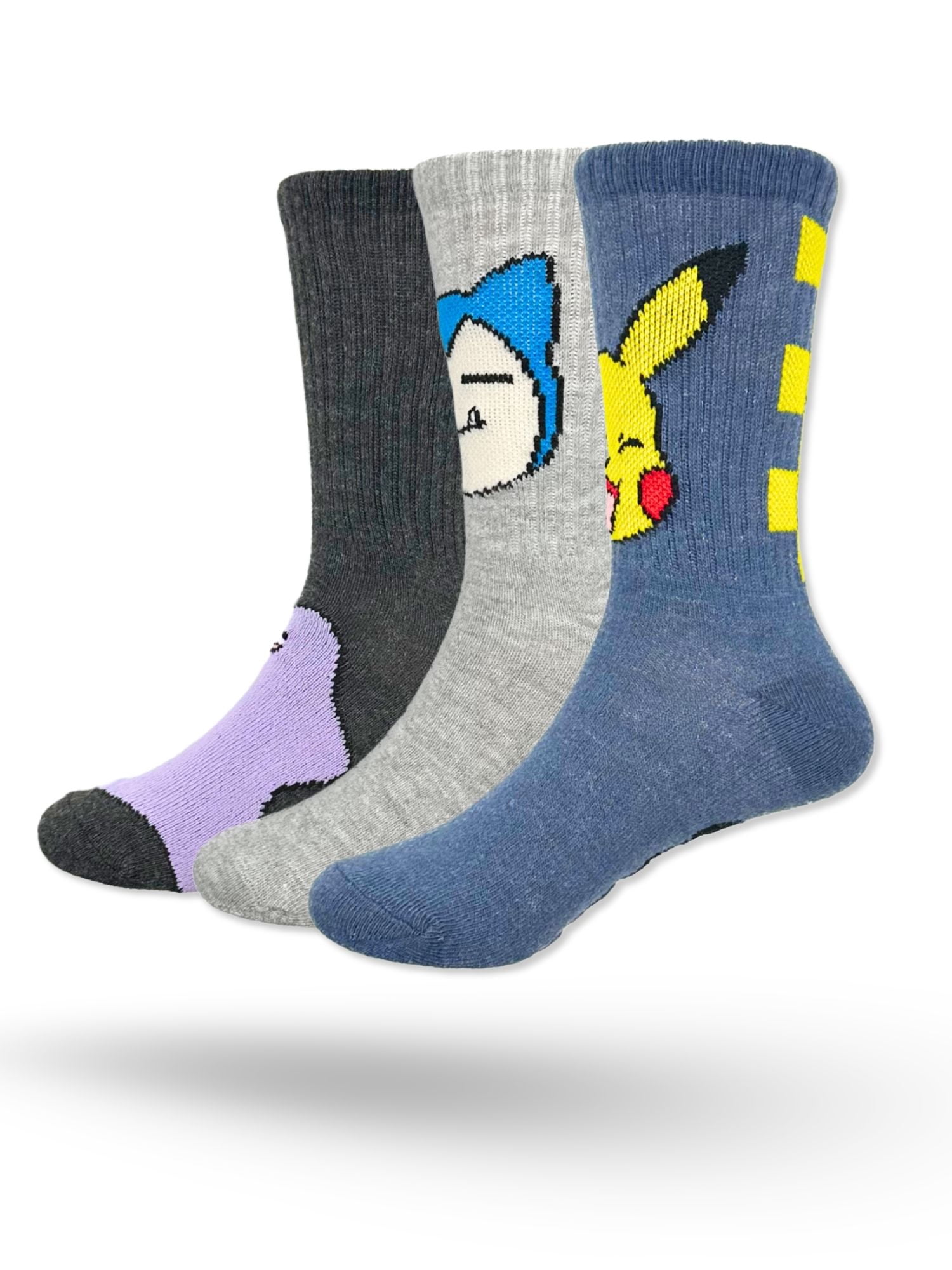 Pokemon Boys Mid-Crew Socks, 3-Pack, Sizes S/M-M/L