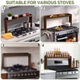 thumbnail image 6 of Wood Spice Rack Shelf for Kitchen Stove, 32.5" Waterproof Heat Insulation Stove Top Shelf, Wooden Countertop Spice Rack Organizer for Electric Stove and Gas Stove, Brown, 6 of 7