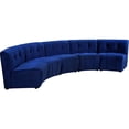 thumbnail image 3 of Meridian Furniture Limitless Navy Velvet Modular 5 Piece Sectional, 3 of 10