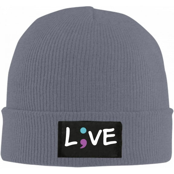 Suicide Prevention Awareness Live Love Beanie Hat for Women Men Winter Hat Cuffed Winter Beanie Warm Skull Cap Plain Knit Hat Cap