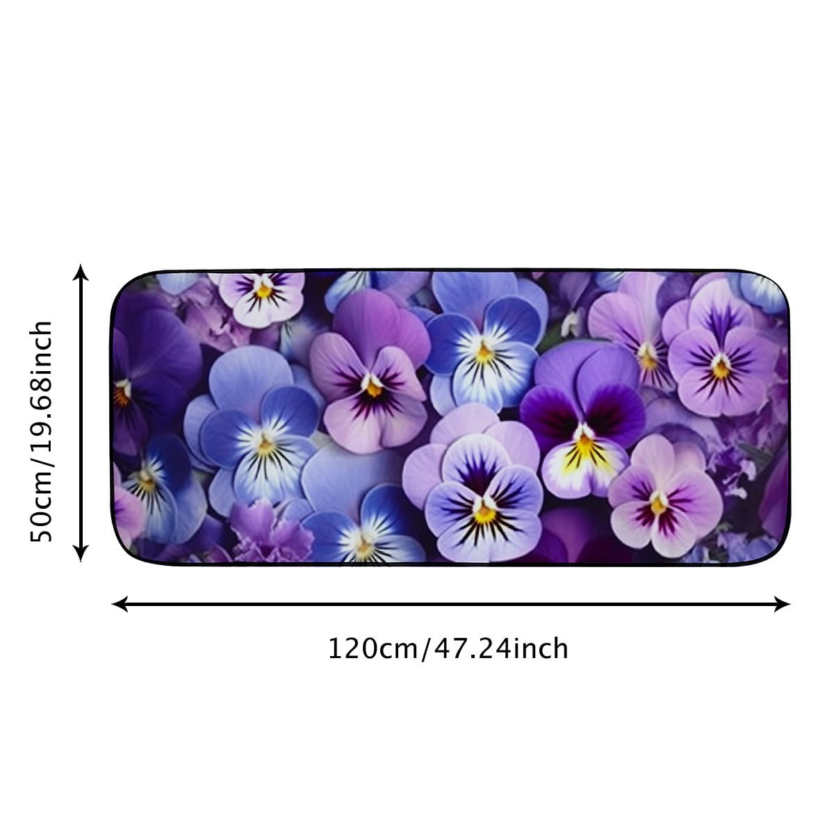PHYHOO Doormat Floor /Mat- Graphic Background Pansy Easter Spring Flowers Decorative Door Mat, Door Mat with Non-Slip Rubber Backing, Easy Cleaning, Traps Dirt, for Entry, Patio, Garage 19.68*47.24 in
