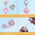 thumbnail image 2 of 2PCS Retractable Nurse Watch, Clip-on Hanging Nurse Fob Watch, with Cute Flower Pattern and Silicone Cover for Doctors, Paramedics-Yvan, 2 of 4