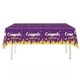 thumbnail image 2 of Congrats Grad Party Decorations, Purple Gold Graduation Supplies, Hanging Banner Paper Plates Napkins Tissues, Graduation Celebration Decor, 25pc Set, 2 of 6