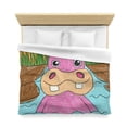 thumbnail image 2 of Hippo Hippopotamus Animal Creature Graphic Microfiber Duvet Cover, 2 of 7