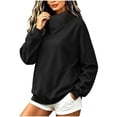 thumbnail image 2 of Sevevn Womens Mock Neck Sweatshirts Oversized Pullover Fall Outfits Fashion Clothes Long Sleeve Tops Black S, 2 of 9