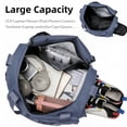 thumbnail image 3 of WANDF Gym Bag for Women Men with 2 Front Pockets,30L Travel Duffle Bag with Shoe and Wet Compartment, Adjustable Strap Water-Resistant Weekender Carry On Bags,Sports Fitness Bag(Blue), 3 of 8