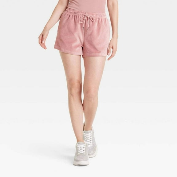Women's Leisure Studio High-Rise Velour Shorts - Universal Thread™ Color Mauve Size S