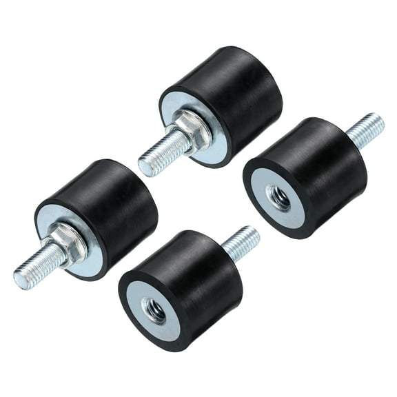 4pcs M8x23mm Thread Studs Rubber Shock Zinc Plated 30x25mm Male Female 4pcs M8 Lock Nuts