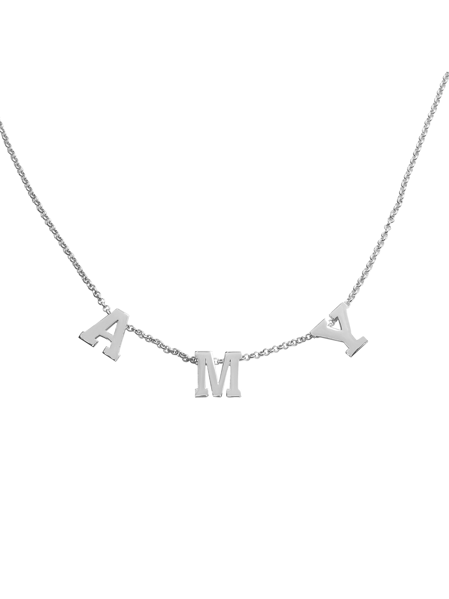 Personalized Three To Nine Block Initials Necklace