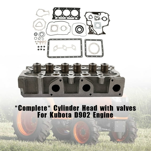 Cylinder Head Complete With Gasket Kit For Kubota D902/RTV900 Tractor 1G962-03045