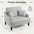thumbnail image 5 of Bezseller 41" Oversized Accent Chair for Living Room and Bedroom, Light Grey, 5 of 8