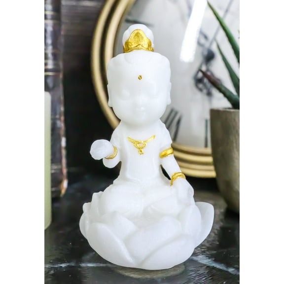Cultural Art Amitabha Buddha Seated On Lotus Feng Shui Zen Vastu Mini Figurine