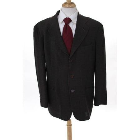 Pre-owned|Giorgio Armani Mens Dark Brown Wool Three Button Blazer Jacket Size 42