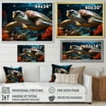 thumbnail image 4 of Designart "Lagoon Turtle In Minimalist Art I" Animals Turtle Floater Framed Wall Art Prints, 4 of 5
