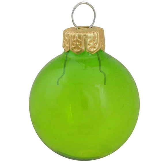 12ct Green Clear Finish Glass Christmas Ball Ornaments - 2.75" (69mm)