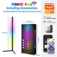 thumbnail image 2 of Corner Floor Lamp, 47" RGB+IC LED Standing Lamp Compatible with Alexa & Google Assistant, APP&Remote Control Color Changing Gaming, 2 of 5