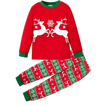 

Pajamas for 1-6Y Boys Girls Christmas Sleepwear Xmas PJs 2 Pieces T-shirt Tops + Pants Set