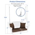 thumbnail image 4 of Jeco Wicker Porch Swing in White with Brown Cushion, 4 of 9