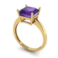 thumbnail image 2 of 2.5 ct Asscher Cut Natural Amethyst Solitaire Engagement Ring for Women in 18K Yellow Gold, 2 of 5