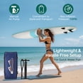 thumbnail image 7 of 10'5" Inflatable Stand Up Paddle Board, Commercial Grade PVC ISUP with Non-Slip Deck, Complete SUP Accessories: Paddle, Pump, Leash & Backpack, All-Skill Level Water Sports Board, Pink, 7 of 7