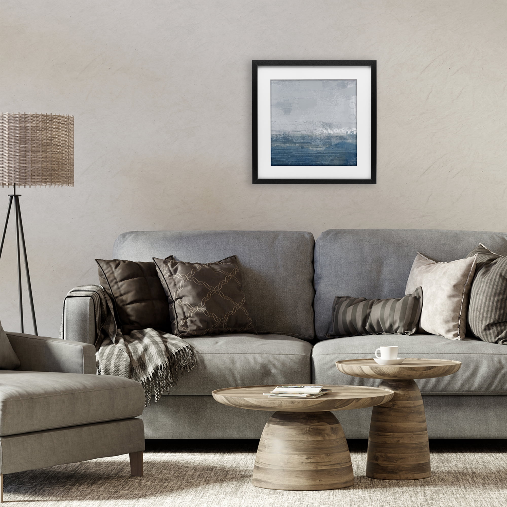 Stupell Industries Ocean Tide Abstract Black Framed Print Under Glass, design by Dan Meneely