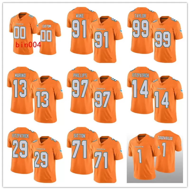 NFL_Jerseys Jersey Miami''Dolphins''''NFL'' Youth Fitzpatrick Tagovailoa  Orange Rush 