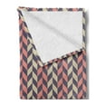 thumbnail image 2 of Herringbone Soft Flannel Fleece Throw Blanket, Herringbone Pattern of Checkered Optical Illustration Art Print, Cozy Plush for Indoor and Outdoor Use, 70" x 90", Beige Coral, by Ambesonne, 2 of 5