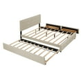 thumbnail image 3 of PAPROOS Queen Platform Bed Frame with Storage, Upholstered Platform Bed with Tufted Button Headboard and 4 Drawers, No Box Spring Needed, Queen Size Bed Frame for Adults, White, 3 of 11