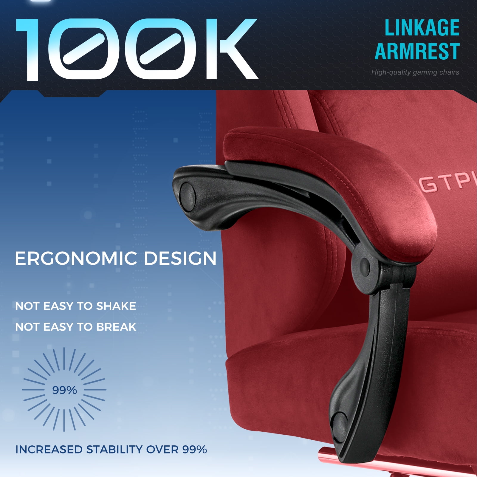 GTPLAYER Gaming Chair Fabric with Pocket Spring Cushion, Big and Tall Gaming Chair 350LBS High Back Computer Chair with Footrest for Adults Lumbar Support Swivel Game Chair for Office Gaming Red