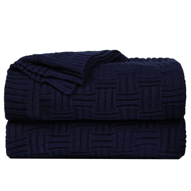 Unique Bargains 100% Cotton Cross Cable Knit Throw Blanket For Sofa Couch Bed Home Bedding,