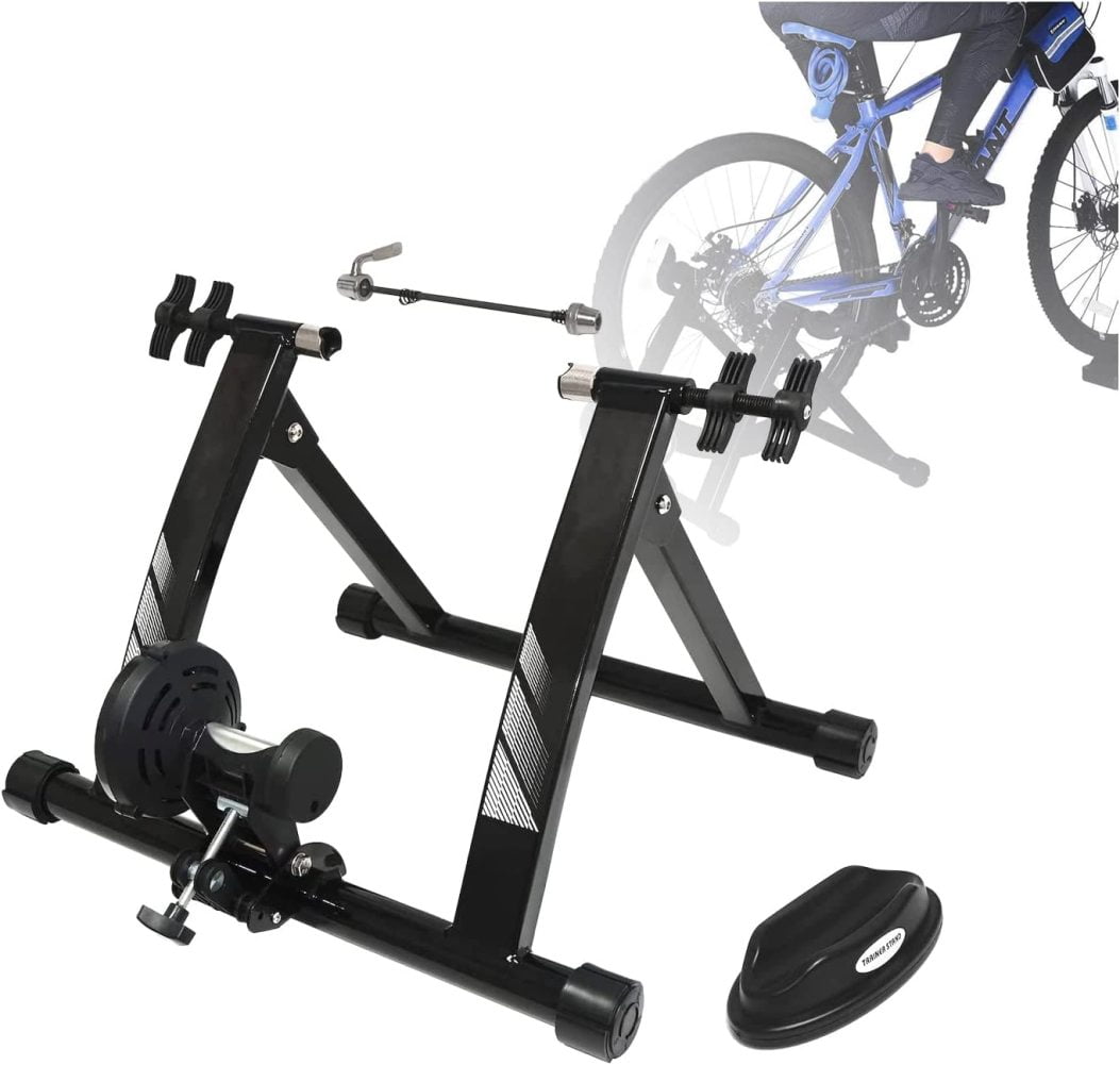  Black Indoor Bike Trainer Stand Portable Stainless Steel