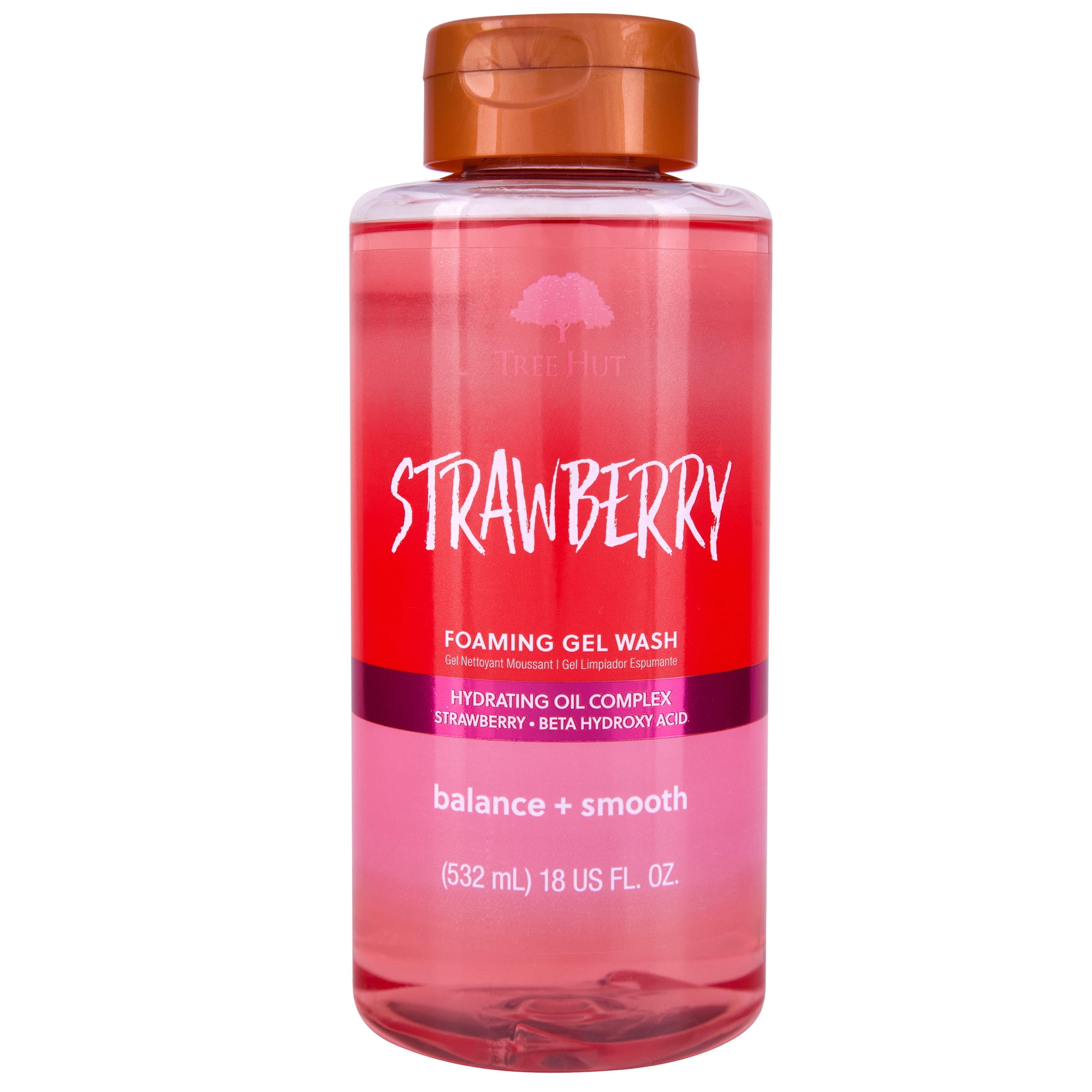 Tree Hut Strawberry Foaming Gel Body Wash, 18 fl oz