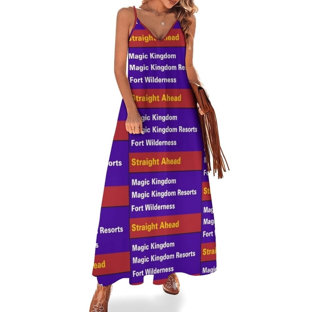 Vestido sin mangas con el letrero de la calle más feliz de Magic Kingdom Ropa de verano para mujer Falda para mujer