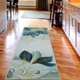 thumbnail image 2 of Flower Decorative Rug, Retro Floral Background Hibiscus Silhouettes Dramatic Romantic Nature Art, Quality Carpet for Bedroom Dorm and Living Room, 6 Sizes, Dark Seafoam, by Ambesonne, 2 of 2