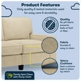 thumbnail image 3 of Serta Palisades 61" Track Arm Sofa, Easy Care Polyester, Loveseat or Couch for Small Spaces, Sand Beige, 3 of 16