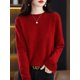 thumbnail image 1 of Suéter de lana 100 % merino de moda, jersey de cachemira, cuello redondo, manga larga, prendas de punto para mujer, ropa de otoño e invierno, tops Aliselect, 1 of 5