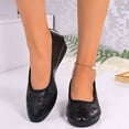 thumbnail image 4 of HTHLVMD Cut-Out Comfort Footwear, Perforated Wedge Shoes, Women's Ballet Flats Business Office Work Dress Shoes Low Wedge Round Toe Slip-Ons Comfortable Dressy Casual Flats for Women, Black 9, 4 of 7